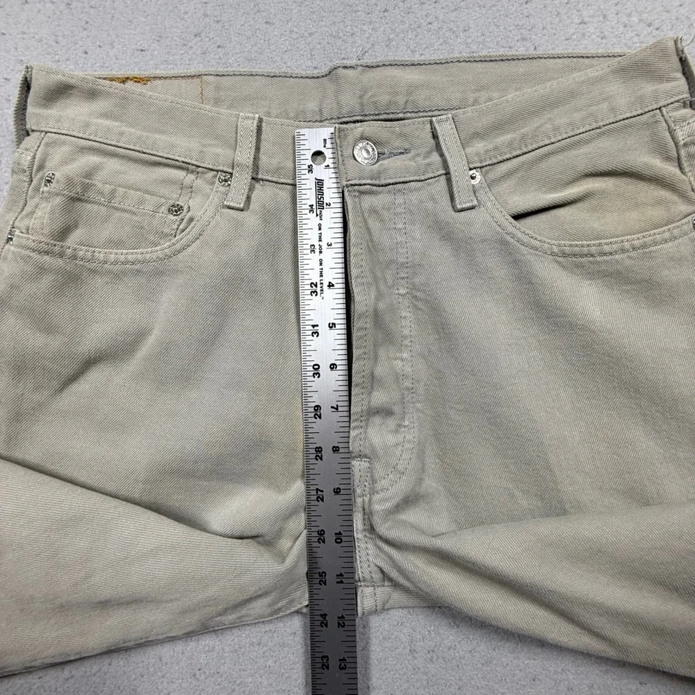 Vintage Levis 501 Straight Leg Tan Khaki Denim Jeans Mens 34x32